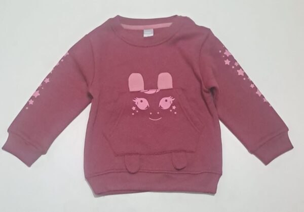 Baby Maroon Cute Bunny Sweatshirt – Soft & Cozy Winter Wear