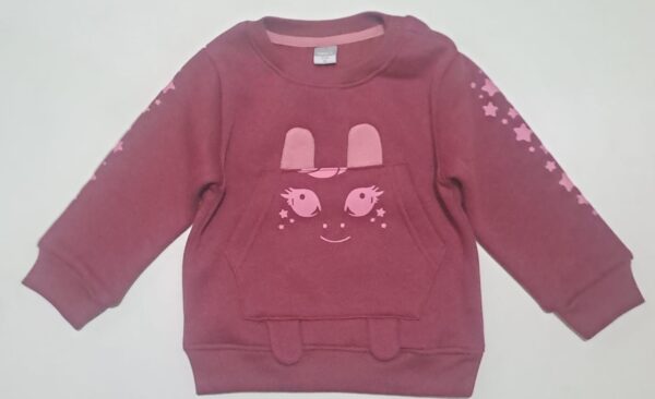 Baby Maroon Cute Bunny Sweatshirt – Soft & Cozy Winter Wear