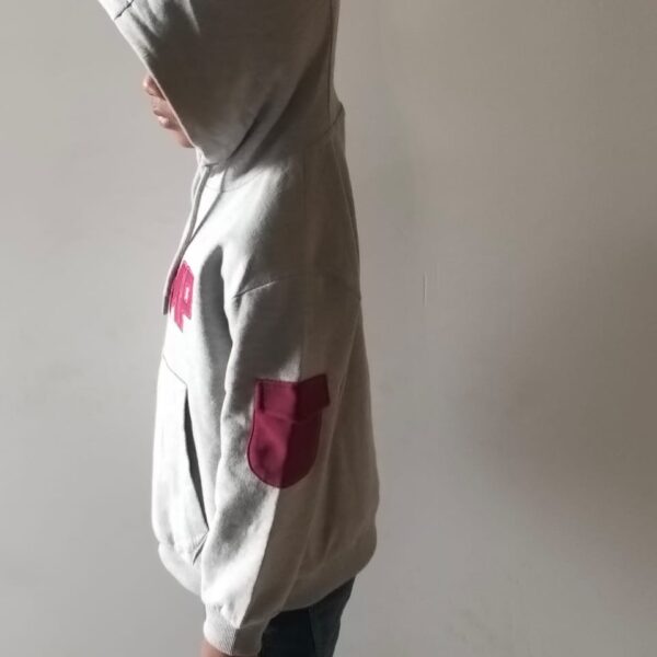 Boys Ash-White Casual Hoodie