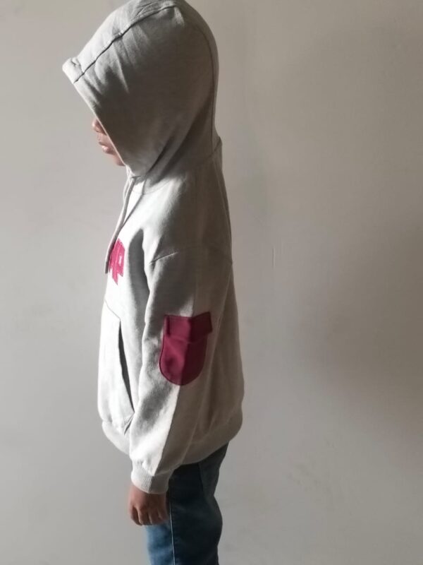 Boys Ash-White Casual Hoodie