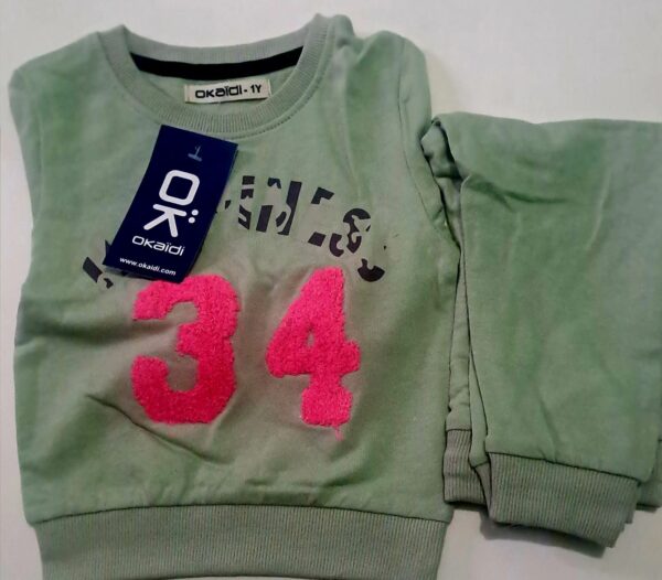 Kids Premium Lt. Green Sweatshirt & Joggers Set – Soft & Cozy Winter Wear