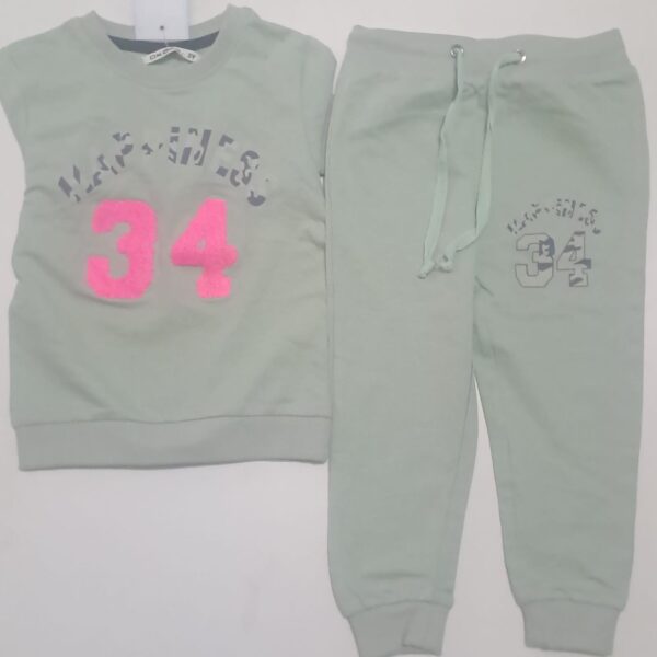 Kids Premium Lt. Green Sweatshirt & Joggers Set – Soft & Cozy Winter Wear