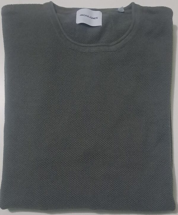 Jack & Jones Men’s Premium Textured Knit Sweater – Light Grey