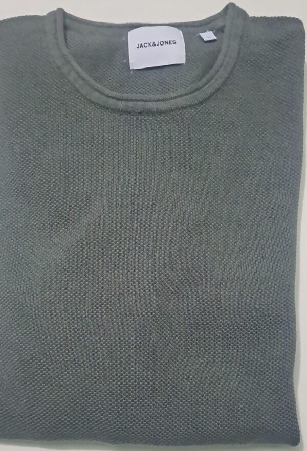 Jack & Jones Men’s Premium Textured Knit Sweater – Light Grey