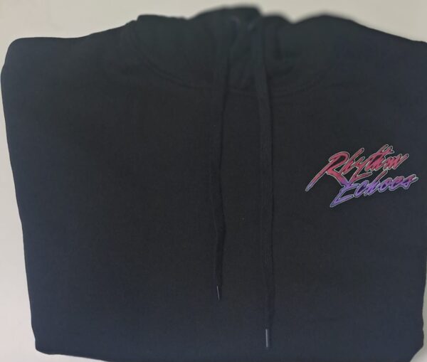 Rhythm Echoes Graphic Men's Black Hoodie – Retro Music Vibes Edition