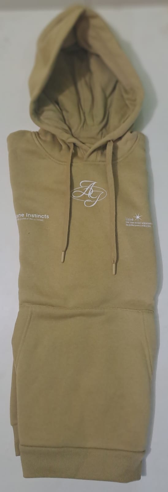 Men’s Premium Graphic Back Print Hoodie – Yellow/Tan