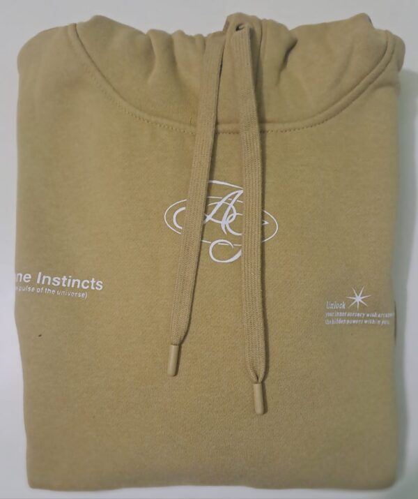 Men’s Premium Graphic Back Print Hoodie – Yellow/Tan