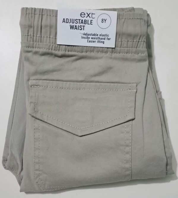 Boys’ Gabardine/Twill 6-Pocket Cargo Pant – Beige/ Off White