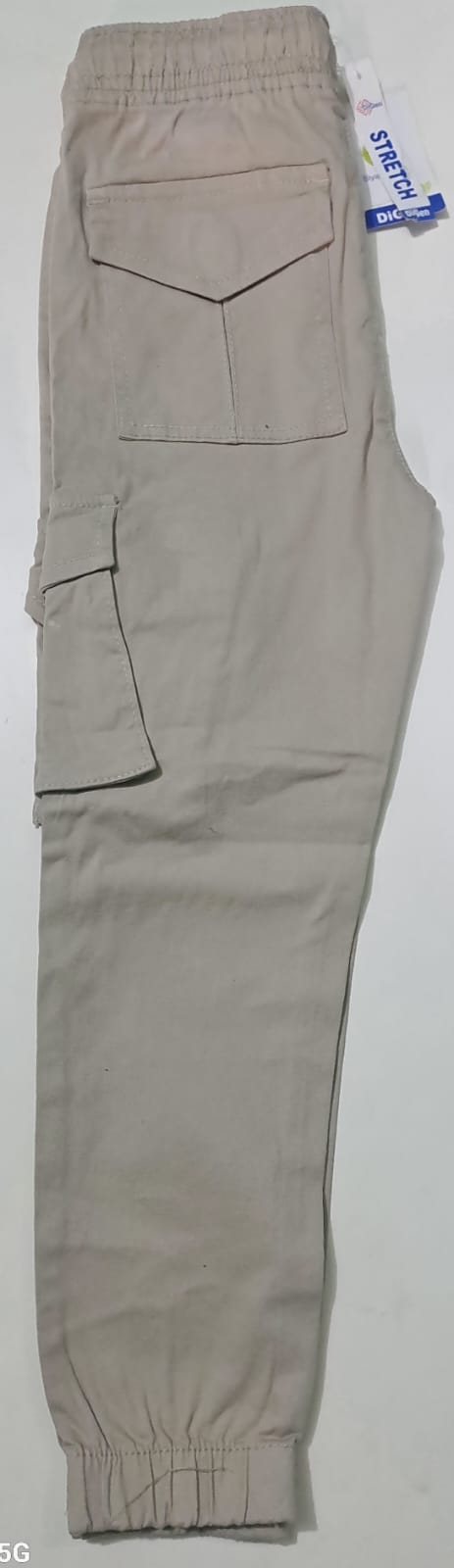 Boys’ Gabardine/Twill 6-Pocket Cargo Pant – Beige/ Off White