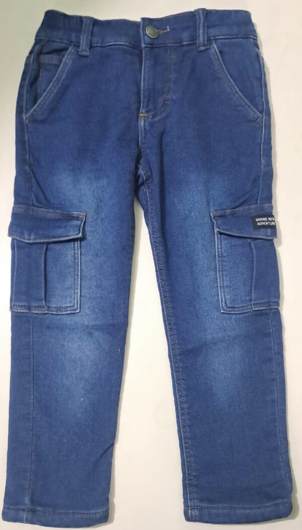 Boys’ Knit Denim 6-Pocket Baggy Pant – Blue