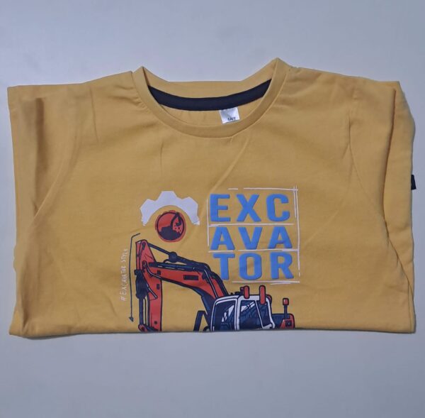 Boys’ Excavator Heavy Machine Long Sleeve Tee – Winter Soft Cotton Wear