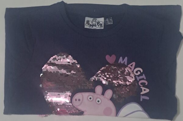 Girls’ Magical Long Sleeve Sequin Tee – Navy Blue