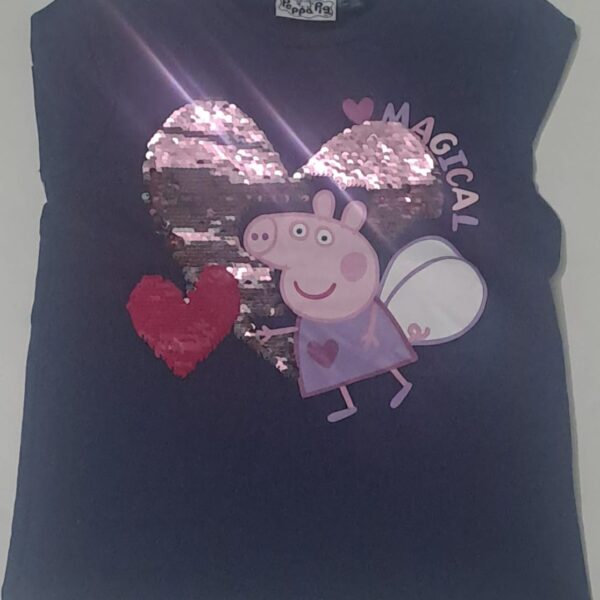 Girls’ Magical Long Sleeve Sequin Tee – Navy Blue