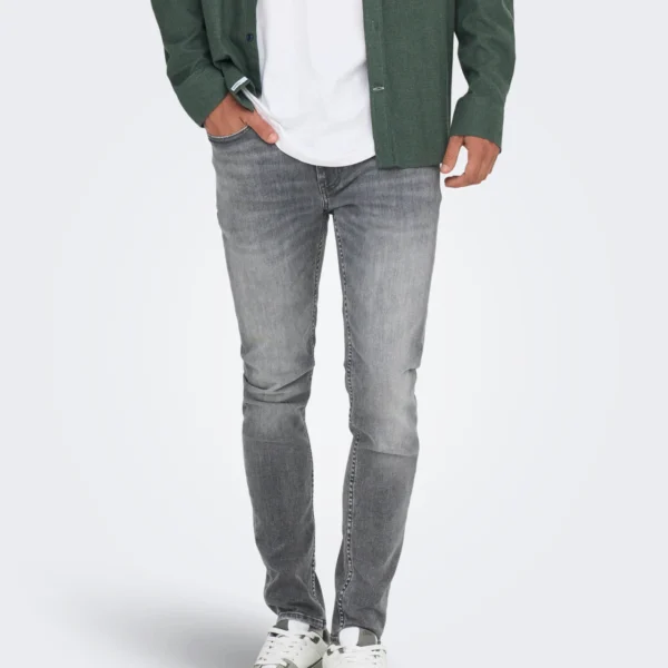 ONLY & SONS Men’s Premium Grey Woven Denim Pant