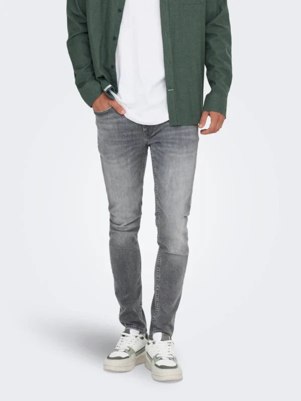ONLY & SONS Men’s Premium Grey Woven Denim Pant